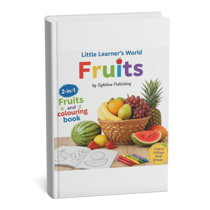 Learner's Little World Fruits| 2-in-1 Fruits and Colouring Book