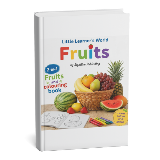 Learner's Little World Fruits| 2-in-1 Fruits and Colouring Book