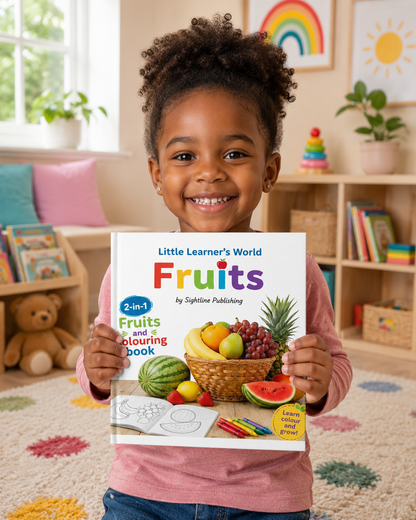 Learner's Little World Fruits| 2-in-1 Fruits and Colouring Book