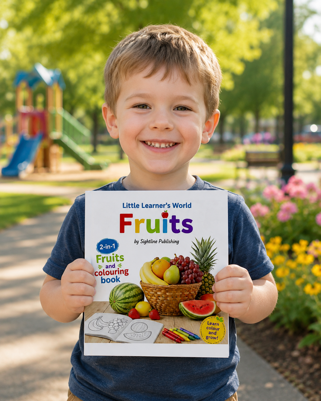 Learner's Little World Fruits| 2-in-1 Fruits and Colouring Book